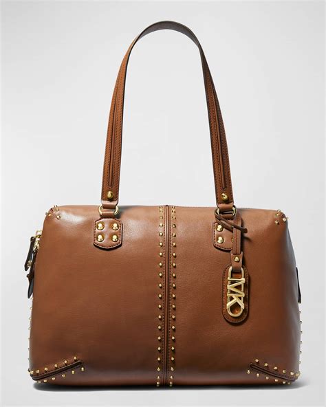 michael michael kors downtown astor large leather shoulder bag|michael kors astor large studded.